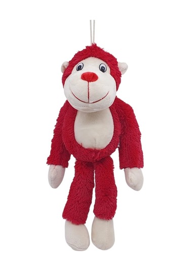 Peluş Maymun 40 Cm - Yumuşak Peluş - G5501 - Kırmızı