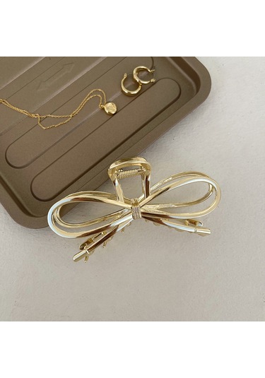 7 Cm Fiyonk Model Altın Saç Tokası Minimal Ve Zarif Metal Mandal Toka Altın