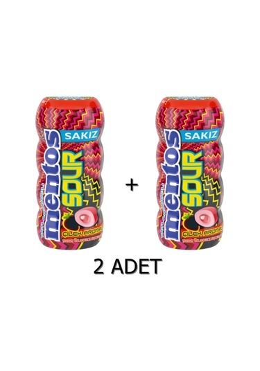 Mentos Sour Çilek Aromalı Şekersiz-tatlandırıcılı Ekşi Draje Sakız 2 x 30 G