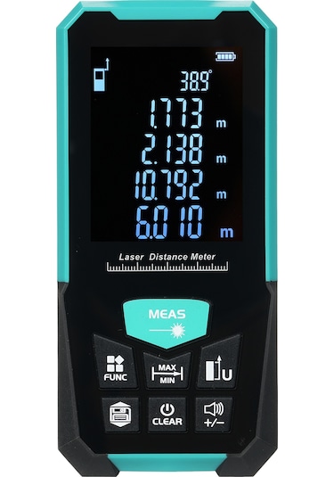 Reedark D3-50 Lazer Mesafe Ölçer, 50m Aralık, Alan/hacim/iki Nokta Ölçüm, 50 Veri Depolama, Pil İle Teslim, Ip54 Su Geçirmez