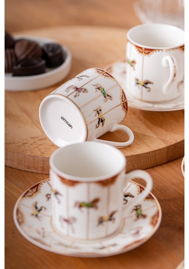 Emsan Atlıkarınca 6 Kişilik Kahve Fincan Takımı 80 ML