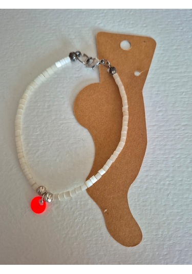 Kırık Beyaz Sedef Taşı Bayan Halhal