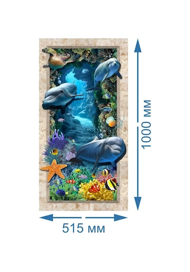 Sprintfox Banyo İçin Duvara Yapıştırılan 3d Seramik Stickerleri - Yunus Balıkları 155880373 Mavi