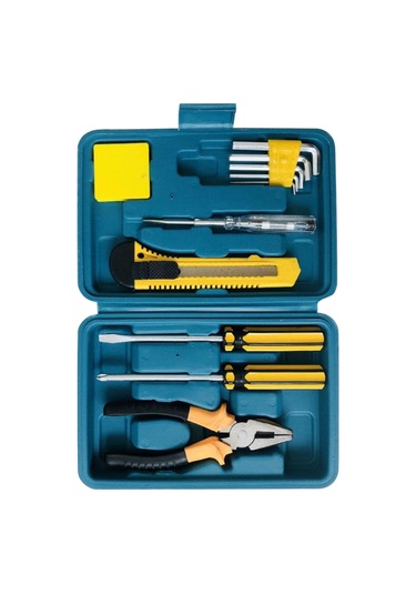 Skycity Mini 12 Parça Sarı Araç Ve Ev İçin Acil Tamir Seti - Çelik Ve Plastik Malzemeyle Tamir Gereçleri Çantası