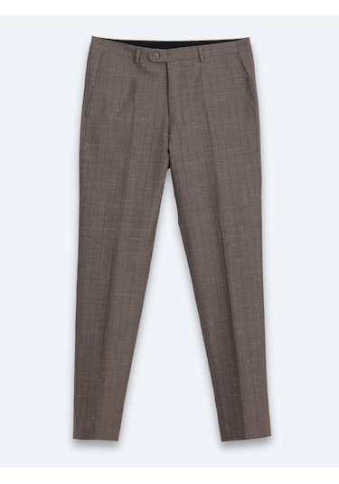 Kip Vizon Çizgili Modern Fit İpek Karışımlı Takım Elbise