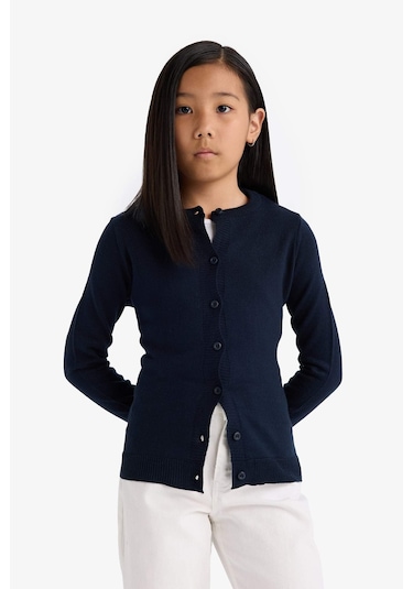 Defacto Kız Çocuk Bisiklet Yaka Düğmeli Okul Hırkası N8407a625aunv251 Lacivert