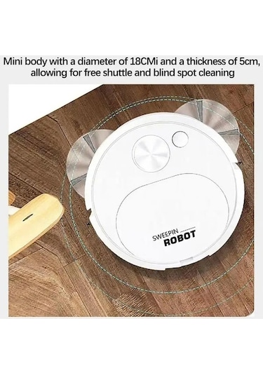 Dancemonkey Tarla Süpürme Robotu Otomatik Aile Mini Temizleme Makinesi Usb Şarjlı Akıllı Süpürge Siyah, Yeni Tasarım Siyah