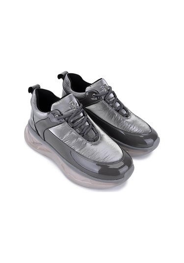 Tamer Tanca Kadın Gri Rugan Sneakers & Spor Ayakkabı 1172 07 Bn Ayk Sk25-26 Grı Rgn/prst Gri