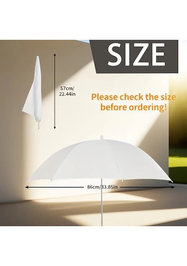 Willowhaven 1 Adet 33 İnç Beyaz Yansıtıcı Şemsiye, Taşınabilir Yarı Saydam Fotoğraf Reflektörü, Stüdyo Çekimleri İçin Işık Difüzörü Beyaz