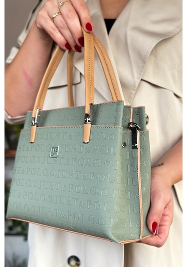 Jps- Just Polo Baskı Desenli Özel Seri El Ve Omuz Çanta Gq-4045-gd - Yeşil Kombin Yeşil