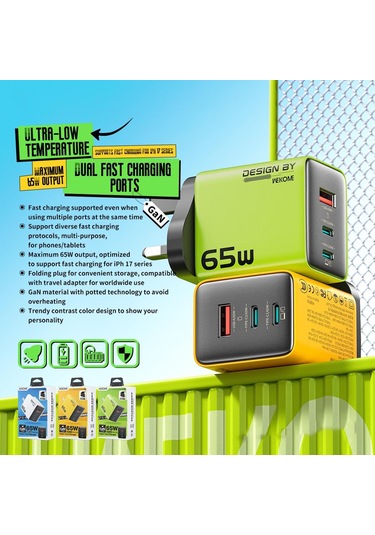 Wk Wp-u45 Keylour 65w Tip-cx2, Usb Gan Şarj Cihazı, Fiş: İngiltere Fiş Beyaz Beyaz