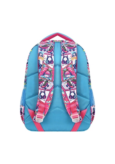 Waddell Lisanslı Pembe-turkuaz Anime Kız Desenli Kız Çocuk İlkokul Sırt Çantası Ve Beslenme Çantası