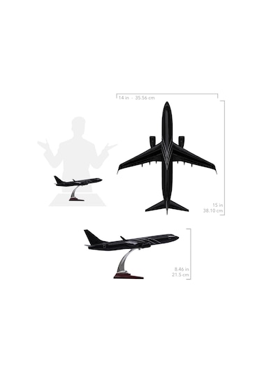 Zekupp - Maket Uçak - Boeing 737-800 1/100 - SİYAH ÖZEL TASARIM Model Uçak