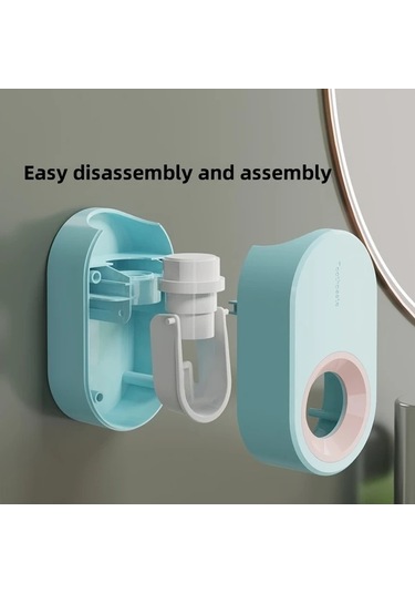 Elmpaly Kolay Kurulumlu 3d Araba Tasarımı Duvar Tipi Diş Macunu Sıkacağı - Delme Yok, Çıkarılabilir Ve Yıkanabilir, Yapışkanlı - Mavi Ve Pembe Seçenekleri 1