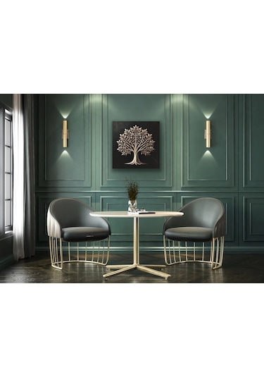 Bronz Ağaç Kanvas Tablo 60x60cm