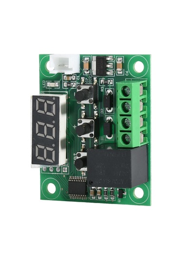 Springsun W1209 Mavi Led'li Dijital Termostat Panosu, 12v Dc Sensörlü Kontrol Modülü, Tek Kanallı Su Geçirmez Röle