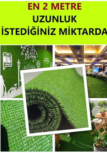 Yapay Çim Halı Yeşil Çim Halı Sentetik Çim Halı 2 Metre Eninde