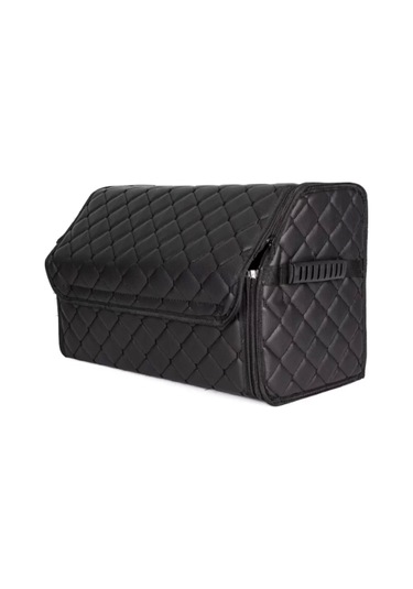 Oto Bagaj Organizeri Kapitone Deri Çanta Siyah Renk