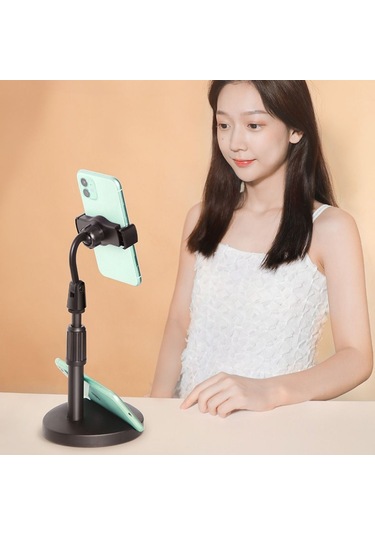 Zmc Bilişim Masa Üstü Tablet Ve Telefon Tutucu Plastik Aparat Siyah Telefon Standı