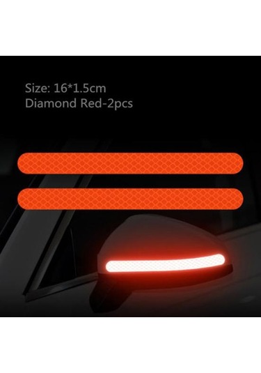 Sarı 2 Adet Araba Reflektör Yansıtıcı Etiket Dikiz Aynası Araç Kamyon Şerit Bant