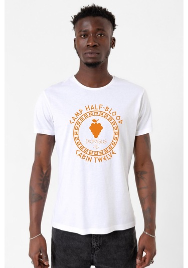 Camp Half Blood Dionysus Beyaz Erkek Bisikletyaka Tshirt 001