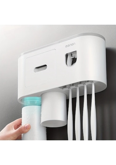 Fastbuy Challenger Siyah 3 Bardak Duvara Monte Diş Fırçası Tutucu Seti Açmaya Gerek Yok Yer Tasarruflu Siyah