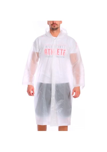 Marlux M21M Unisex Kapüşonlu Çıtçıtlı Eva Yağmurluk - Beyaz