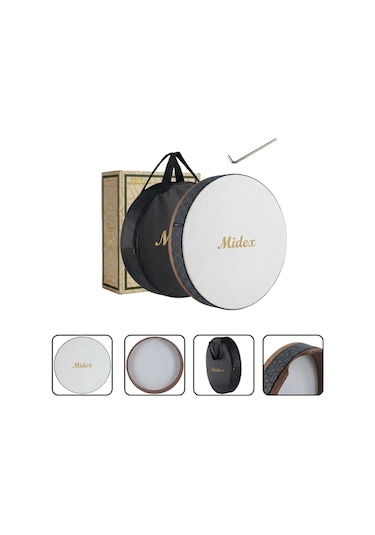Midex Br-810 Kaliteli Bendir Def Akort Ayarlı El Tutma Oyuklu Çantalı