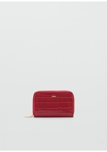 Timsah Derisi Görünümlü Bozuk Para Cüzdanı Kırmızı