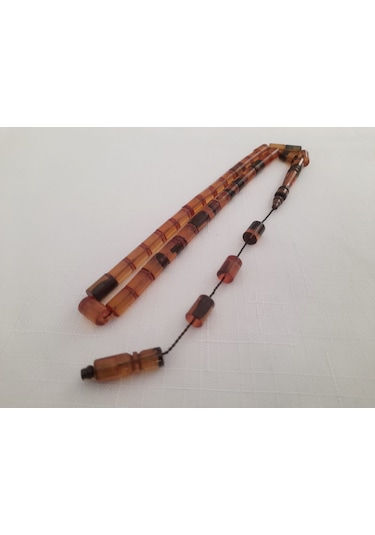 Soma Tesbih Kesme Model Çift Renk Ateş Kehribar Tesbih... Ölçü : 7 X 10,5