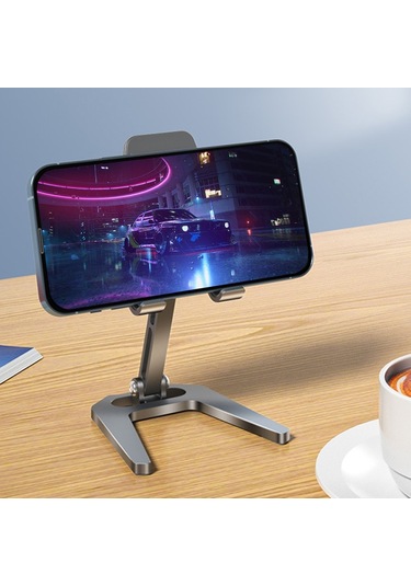 Cbtx Alüminyum Alaşımlı Masaüstü Tablet Standı Açısı Ayarlanabilir Katlanır Cep Telefonu Tutucu Braketi - Gümüş