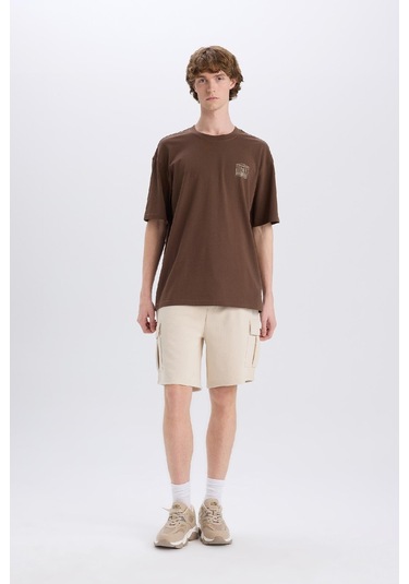 DeFacto Regular Fit Beli Bağcıklı Kargo Cepli Şort D9494AX25SMBG766