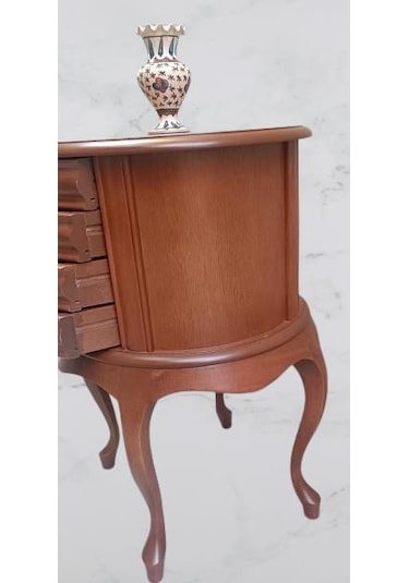 Komodin Şifonyer Model 90388 4 Çekmeceli Tahin Aslan Ayak Bombe Silindir El Yapım