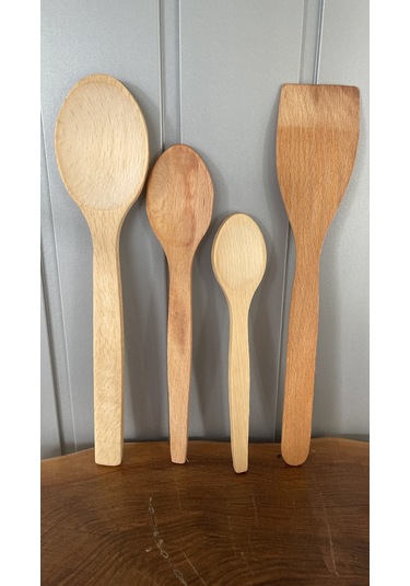 4'lü Ahşap Tahta Kaşık