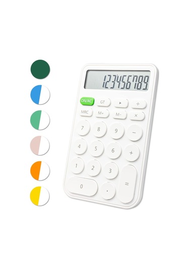 Singree 12 Basamaklı Standart Hesap Makinesi Geniş Masaüstü Ekran Ve Tuşlar Ofis Okul Ev İş Kullanımı Otomatik Uyku Pil Dahil Pembe