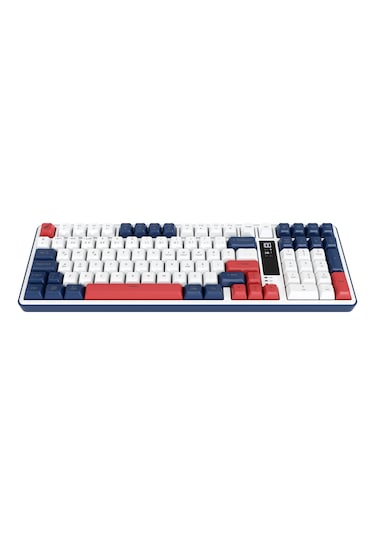 Hk257 Membrane Lcd Rgb Kablosuz/bluetooth Kırmızı Mavi Full Türkçe Gaming Klavye