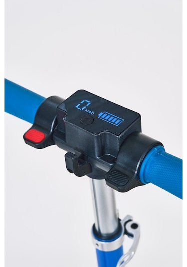 Elektrikli Çocuk Scooter 130w 3 Kademe Hız Ayarlanabilir Gidon Uzun Menzil Koruma Seti Hediye Mavi
