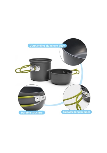 Kamp Tencere Portatif Dağınıklık Kiti Kamp Tencere Y27900gr-1 Yeşil