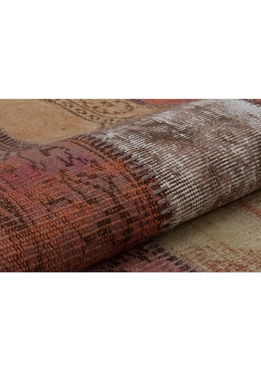 Gerçek El Dokuma Eskitme Patchwork Halı Model 5561
