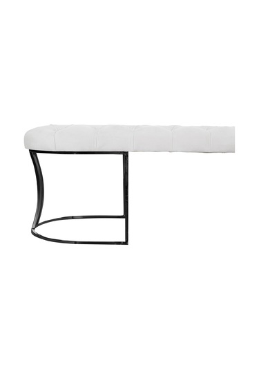 Viego Siyah Bench Puf Beyaz