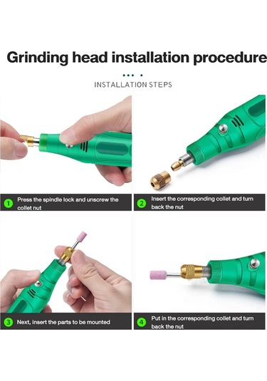 Matkap Cilalama Gravür Kalem Öğütücü Elektrikli Döner Alet Abd Fişi