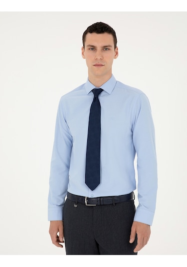Pierre Cardin Erkek Mavi Gömlek Basic 50285562-vr036 Mavi