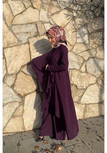 Moda Çizgi Tesettür Takım Mor