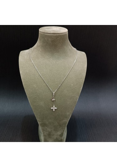 925 Ayar Gümüş Çiçek Model Kelebek Detaylı Tasarımı Harikası Kolye Gümüş