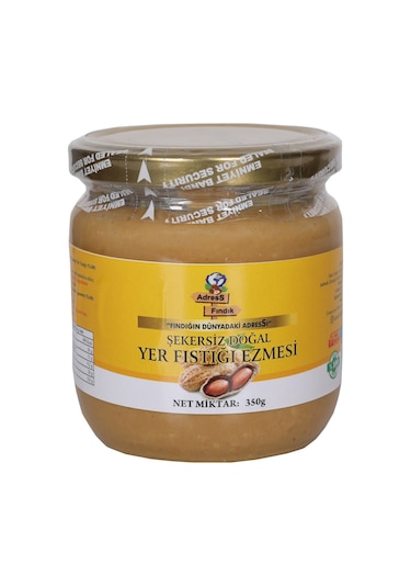 Adress Fındık Şekersiz Doğal Yer Fıstığı Ezmesi 350 G