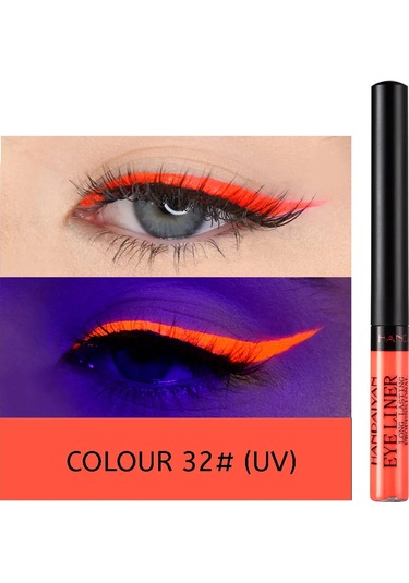 Uv Işık Neon Eyeliner Kalem Gözler Makyaj Kırmızı Su Geçirmez Sıvı Renkli Göz 32 No Box 01