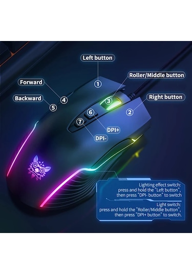 Besthome1 Onıkuma Cw905 Siyah Usb Sessiz Oyun Faresi Kablolu Hafif Laptop Bilgisayar Mouse Besthome1