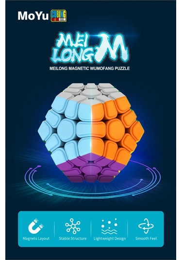 Moyu Megaminx Magnetic Cube - Mıknatıslı Stickersız Akıl Zeka Rübik Küp