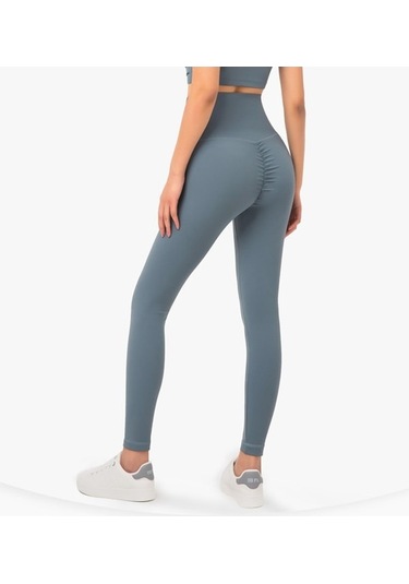 Dar Pantolon Fitness Pantolon Yüksek Bel Yoga Pantolon Tayt Mavi - Siyah Mavi - Siyah