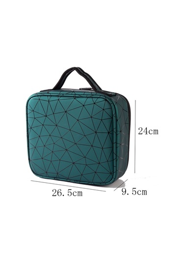 Sones Su Geçirmez Kozmetik Kutusu Bölmeli Kozmetik Çantası Büyük Kapasiteli Eşkenar Dörtgen Pu Kozmetik Saklama Kutusu Siyah